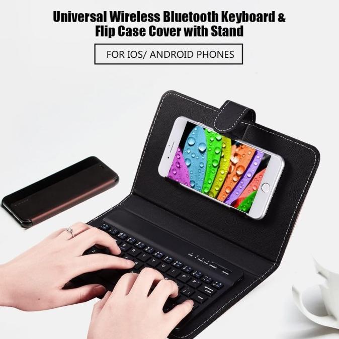 KEYBOARD MINI BLUETOOTH FOR MOBILE PHONE TABLET SMART TV LEATHER CASE