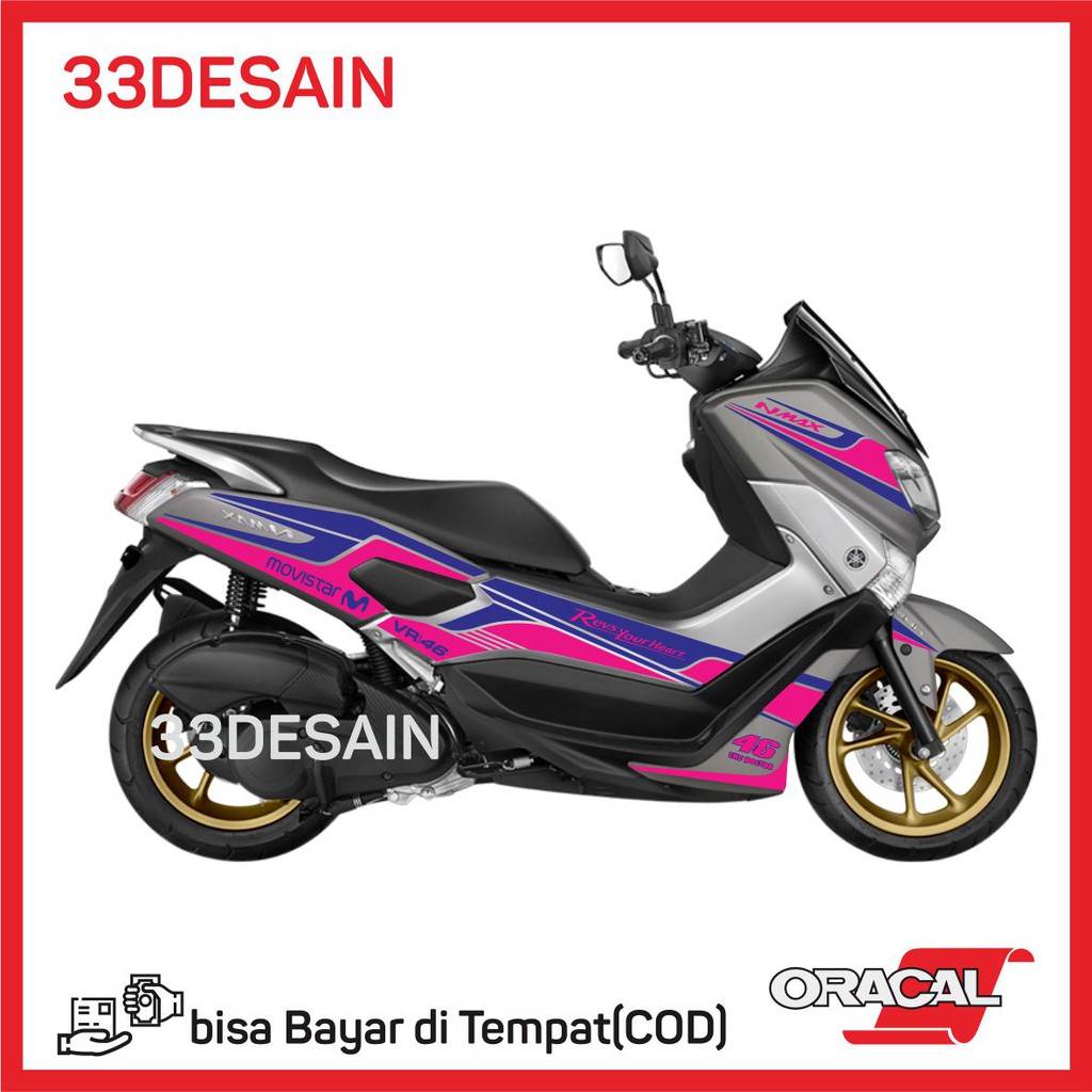 Aksesoris Motor Cutting Stiker 50 Yamaha Nmax Pink Biru