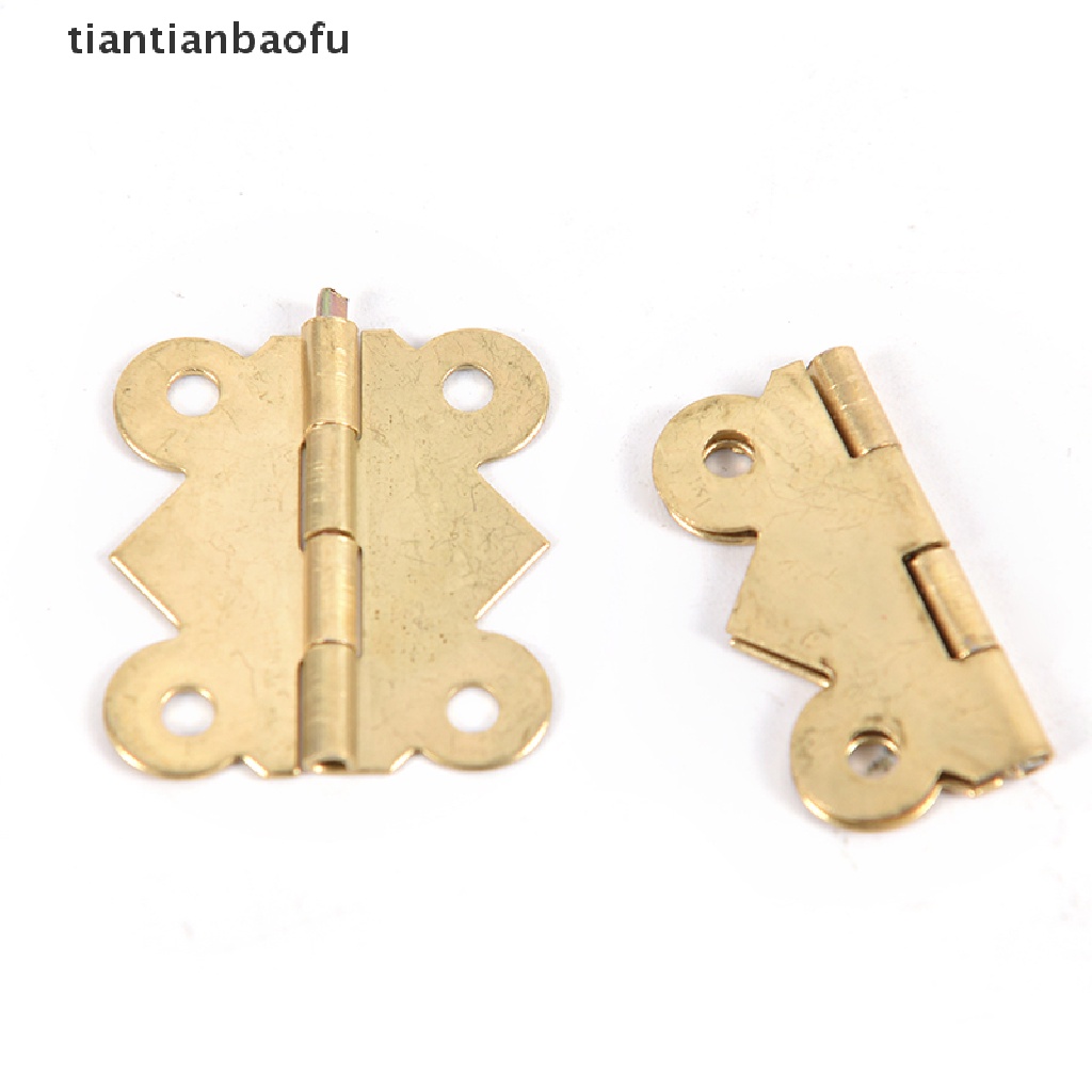 [tiantianbaofu] 10 Pc Brass Color Mini Butterfly Hinges for Cabinet Drawer Jewelry Box DIY Repair Boutique