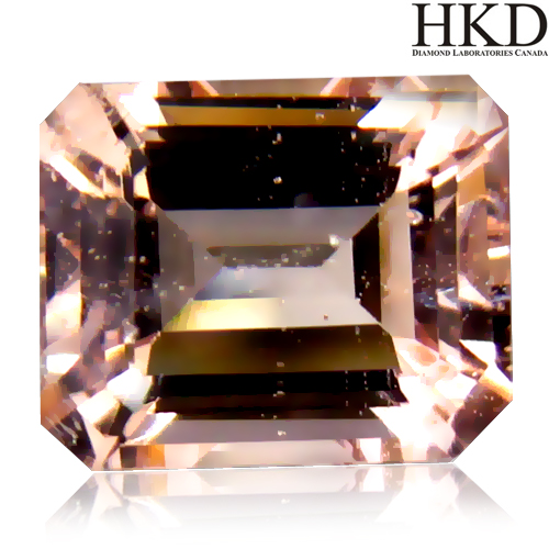 HKD Certified Octagon 1.94ct 8x6.7x4.6mm Natural unheated Orangy Pink Morganite Brazil MG101