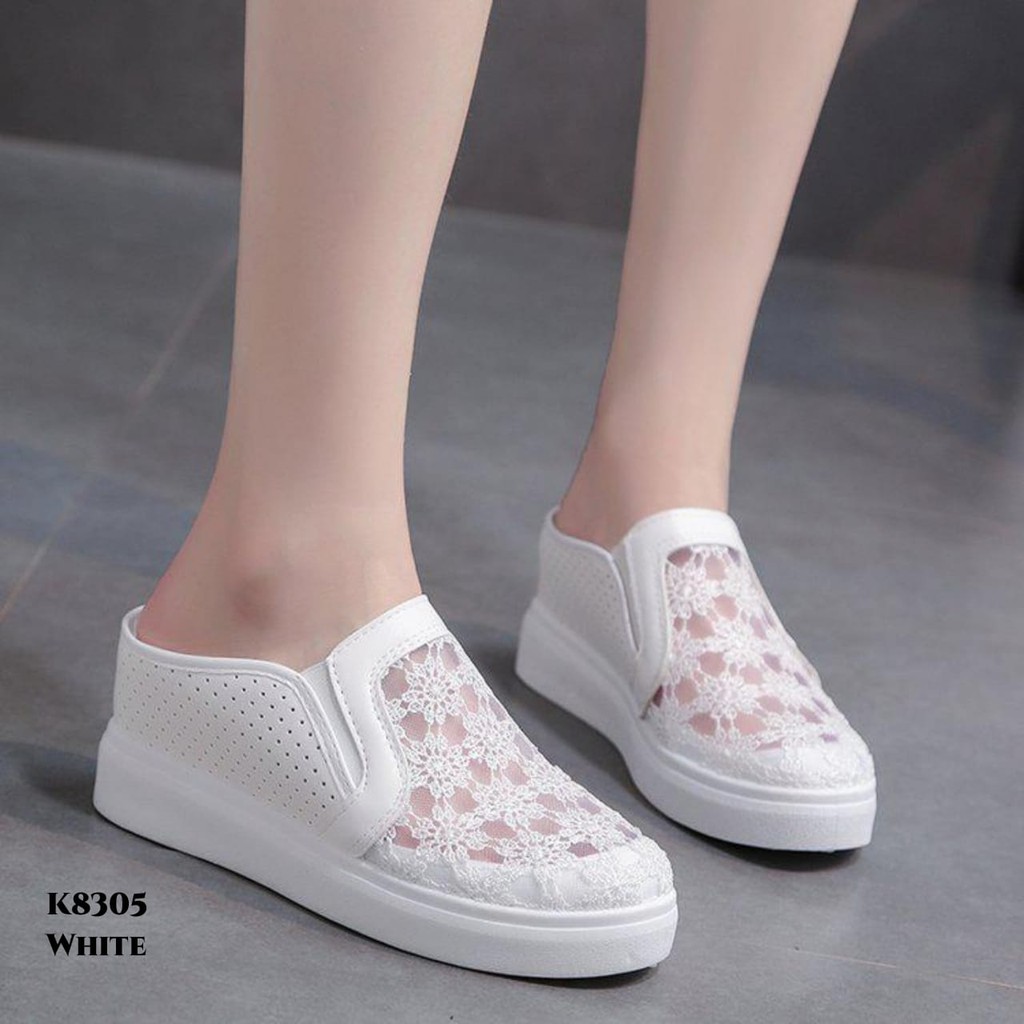 PRF Wajib up 1 size Sepatu wedges selop brocode fashion Korea K8305