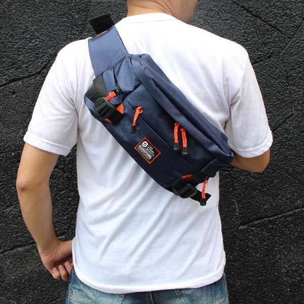 Waist Bag Pria Kuzatura Original Bandung Tas Pinggang / Selempang Warna Navy