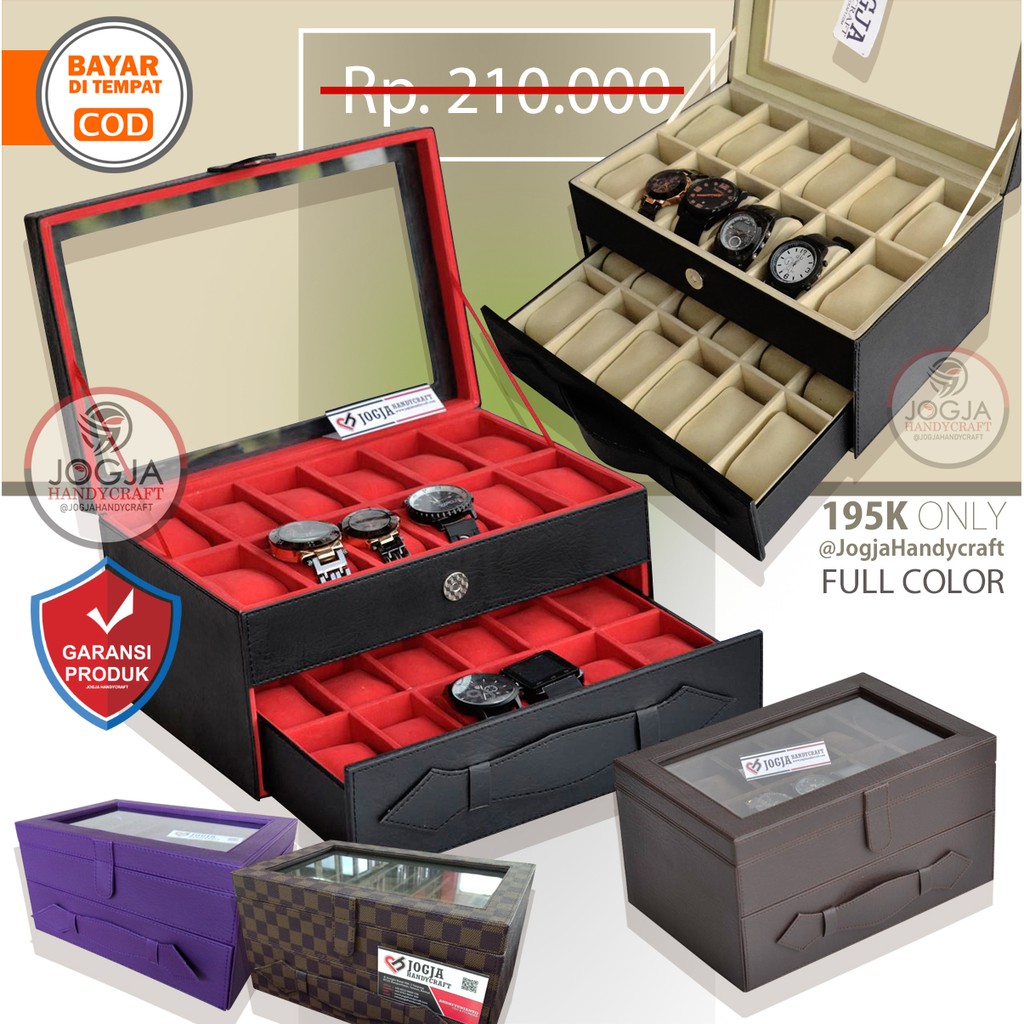 PROMO - KOTAK JAM TANGAN ISI 24 ALL COLOR / TEMPAT JAM / WATCH BOX