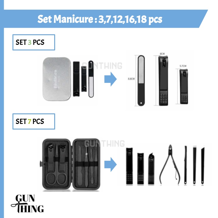 Set Manicure Pedicure - Set Gunting Kuku Multi Set : 3, 7, 12, 16, 18