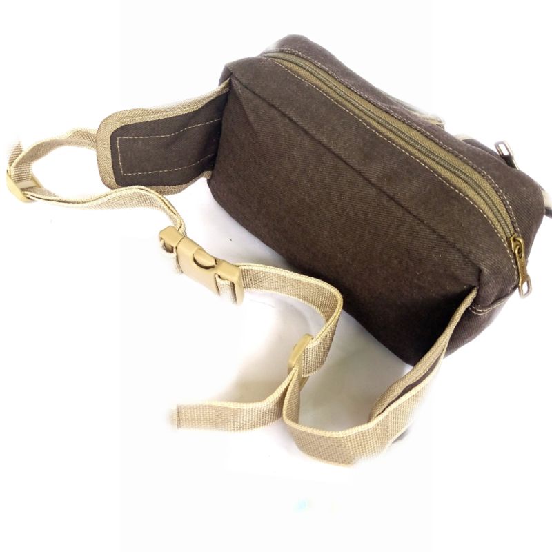 tas waist bag pinggang kanvas pria baepack