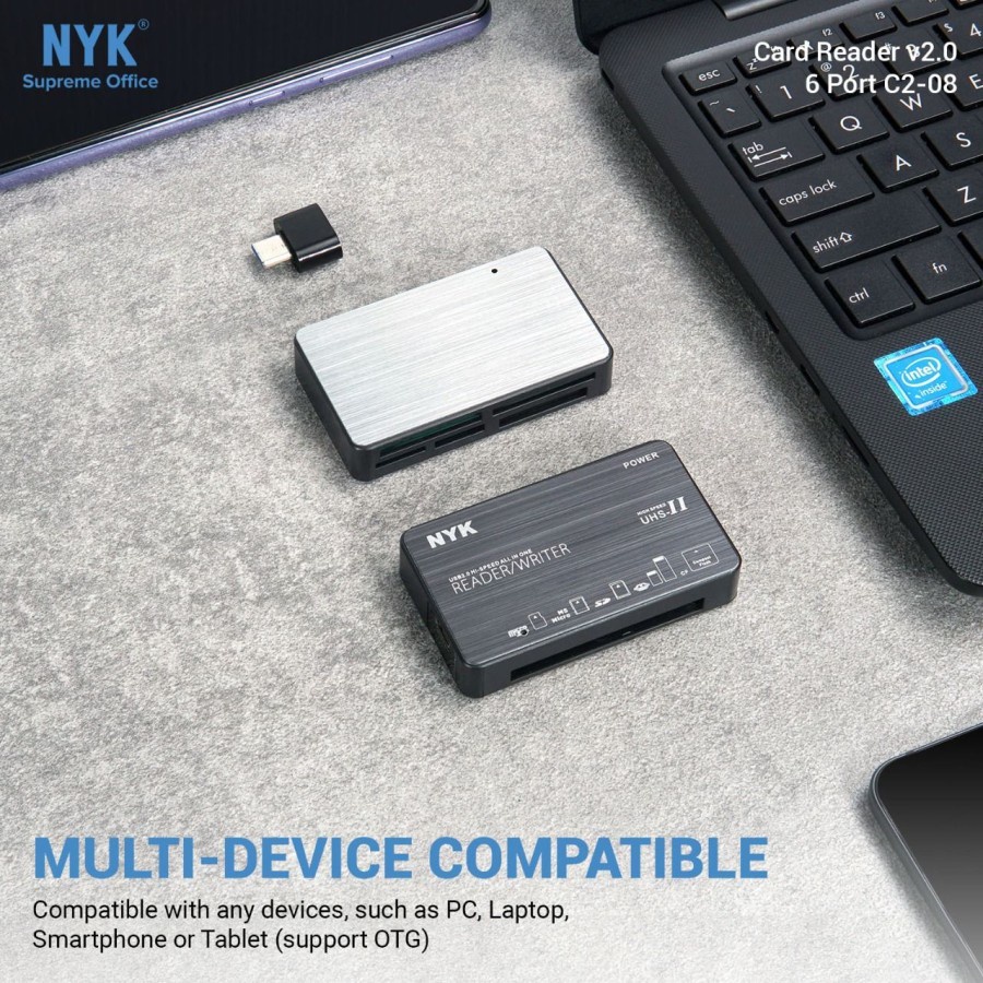 Card reader NYK Cf-Sd-Tf-Ms-Xd-Micro ms 6 slot usb 2.0 5gbps V2-08