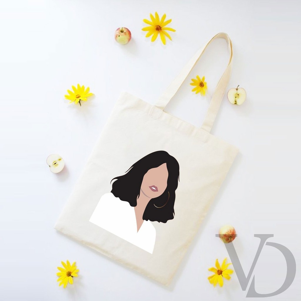 TOTE BAG BAHAN KANVAS MOOD CEWEK/ AESTHETIC TOTE BAG / TAS BELANJA MOTIF KOREA