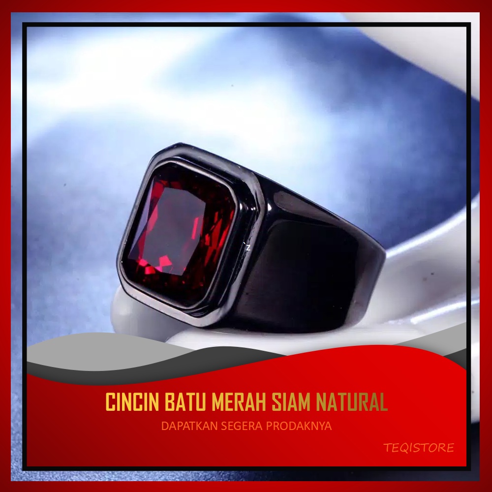 CINCIN BATU MERAH SIAM RING HITAM ELEGAN