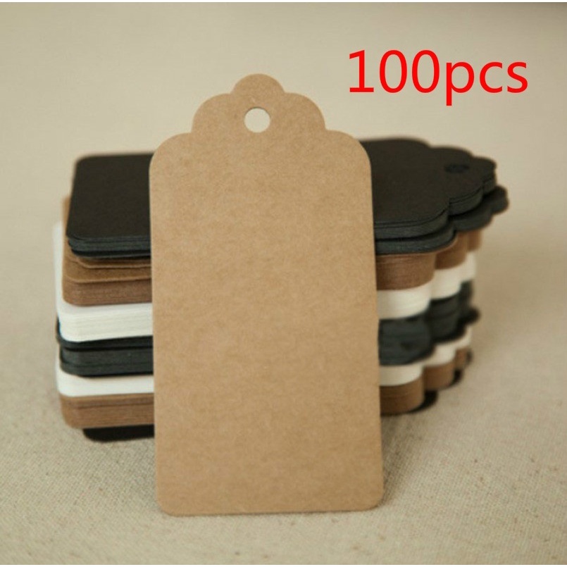 100pcs/lot Blank Hanging Labels 9x4.5cm Kraft Paper Material For Decoration