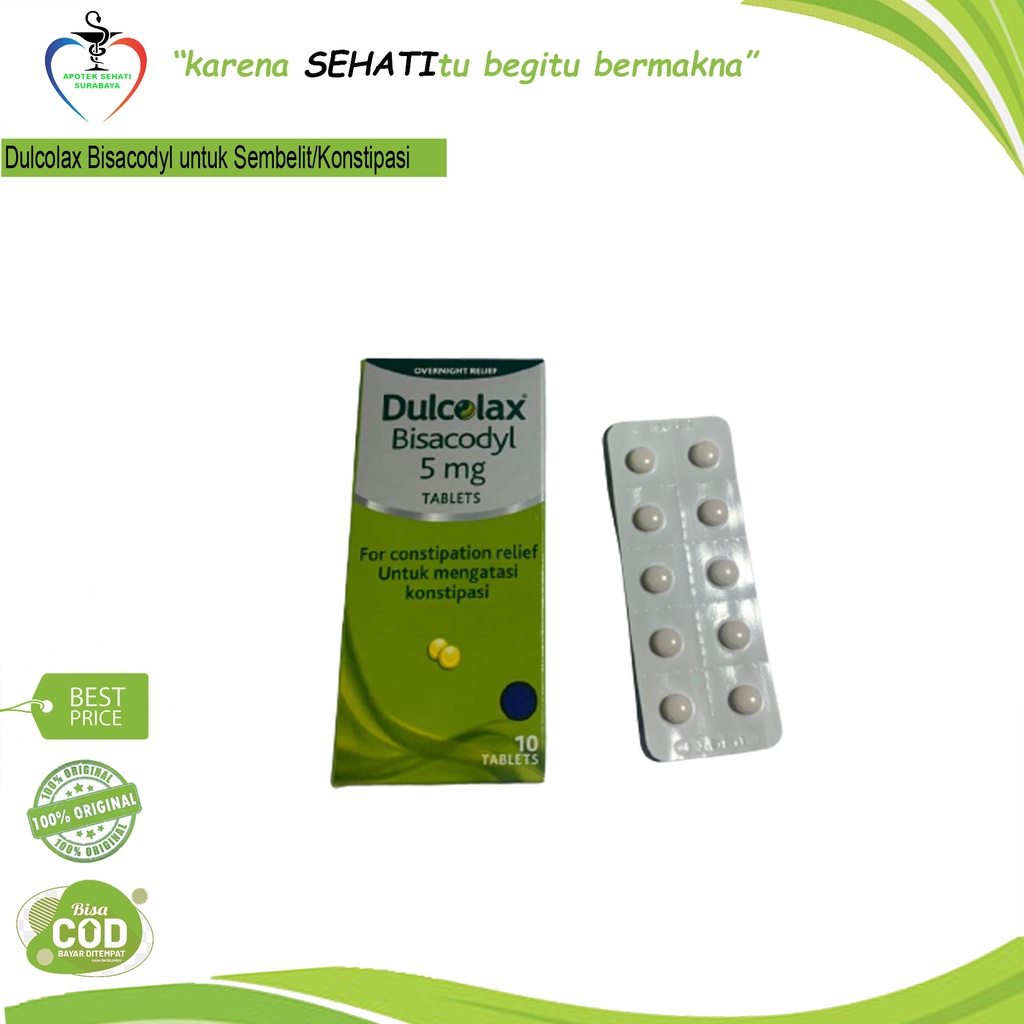 Dulcolax Tablet 10s - Obat Susah BAB-Konstipasi-Sembelit