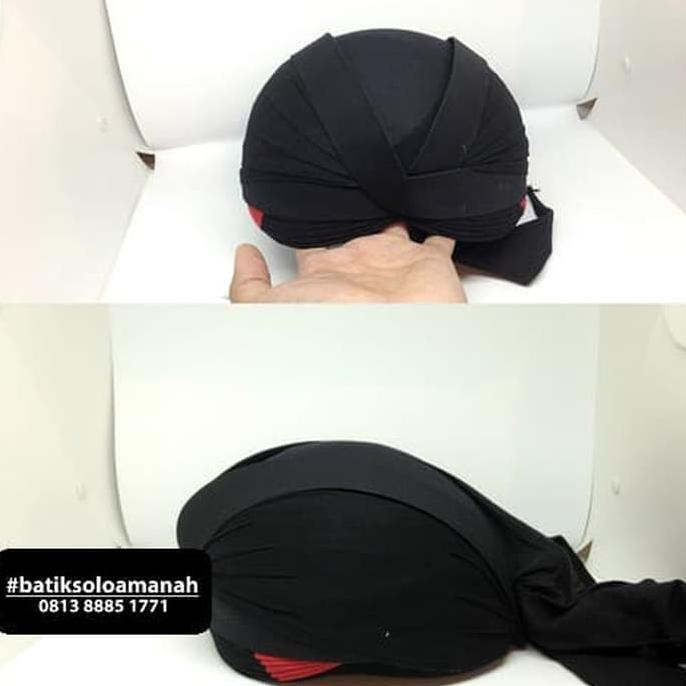 Kualitas Terbaik Blangkon Solo Hitam Sliwir Merah Dewasa Batiksoloamanah 22.500