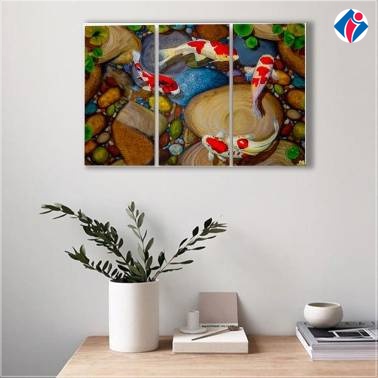 Hiasan Dinding Ruang Tamu Hiasan Dinding Lukisan Ikan Koi Dekorasi Ruang Tamu Home Decor 15x30cm