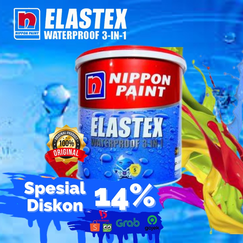 Cat Elastex 4 Kg - Nippon Paint Elastex murah-Cat Dinding Waterproof Interior Eksterior - Cat Tembok