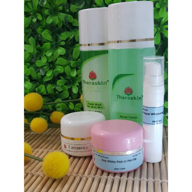 PAKET ACNE SUPER GLOW WHITENING THERASKIN+SERUM JERAWAT WHITENING