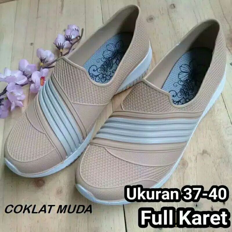 [COD]SEPATU KARET WANITA SLIP ON ATT SWL 480 TERKEREN