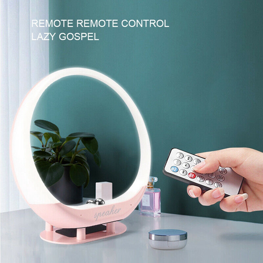 Makeup Vanity Mirror With Lights And Bluetooth Speakers Usb Rechargeable Led Makeup Mirror Speaker With Remoter Pink Shopee Indonesia