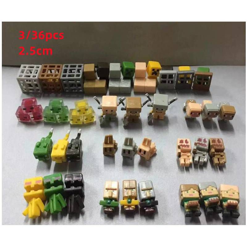 36PCS Minecraft Games Surrounding Building Block Dolls Cake Decorations Game