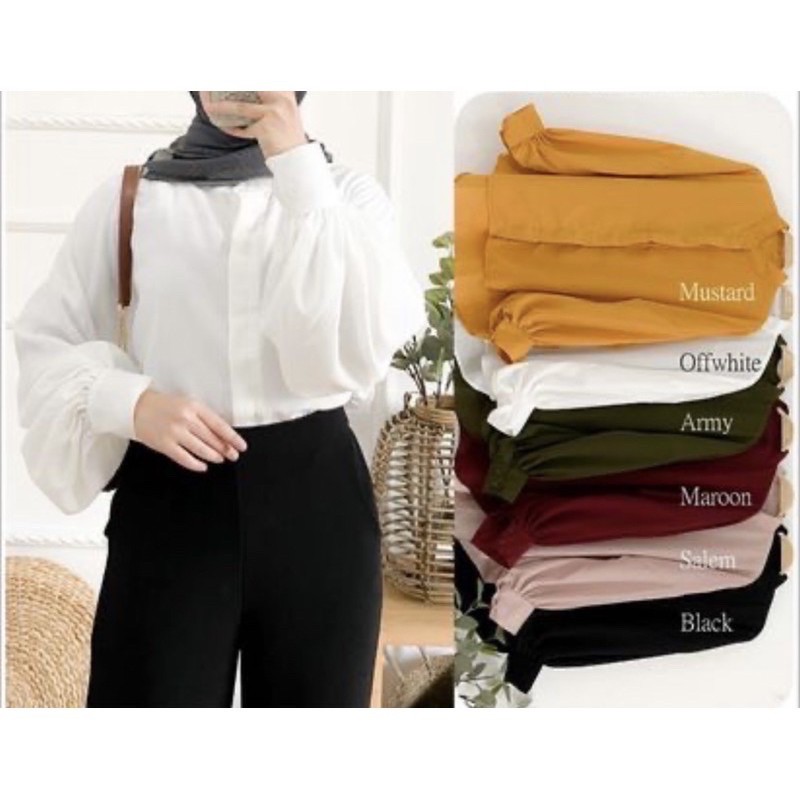 1 KG 6 PCS | RUFI KEMEJA LENGAN BALON /  ATASAN WANITA / JUMBO / KEMEJA WANITA / DEALOVA-3