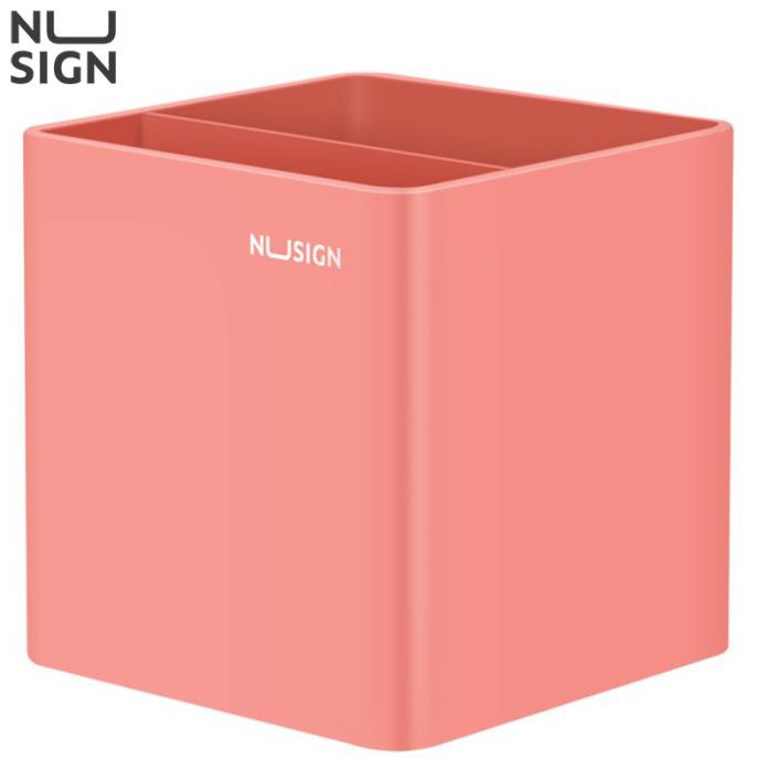 

✨BISA COD✨ Deli Nusign Pen Holder / Tempat Pulpen Berbentuk Kotak NS011 - Merah Muda