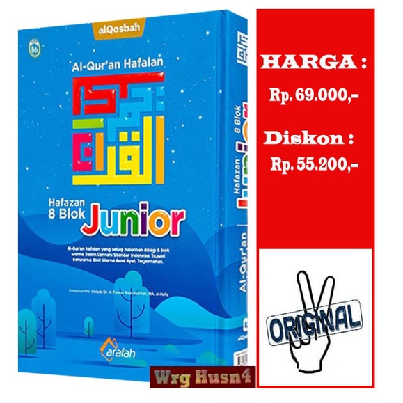 Al-Quran Hafalan Hafazan Junior 8 Blok Berwarna Ukuran B6