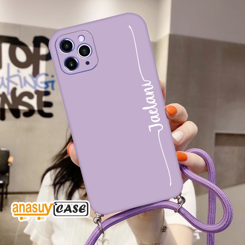 Softcase Macaron Tali + Nama OPPO A15 A1k A5/A9 2020 A39 A5S A71 A52 A92 A54 Reno 4f Y30 A31 | COD-2