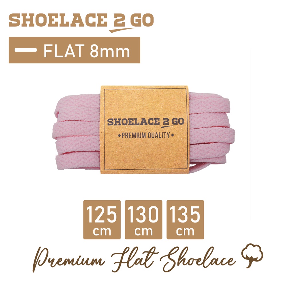 SHOELACE 2 GO PREMIUM TALI SEPATU GEPENG PIPIH FLAT G8 - PINK