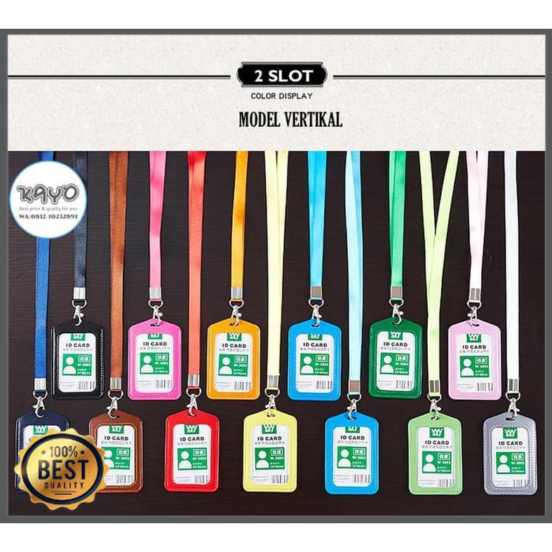 

2S VR |NAME TAG kulit pu. GANTUNGAN ID CARD, KALUNG ID CARD KULIT PU Kece