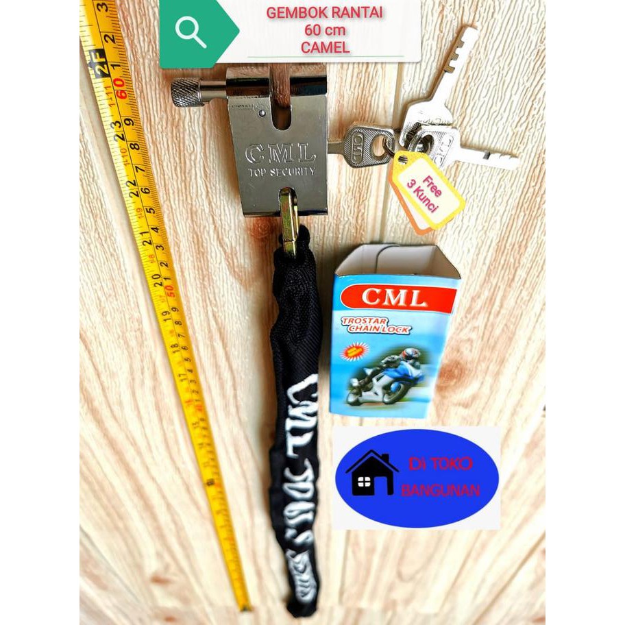 Hadir Gembok Rantai 60 - 80 - 100 Cm Camel - 60 Diskon
