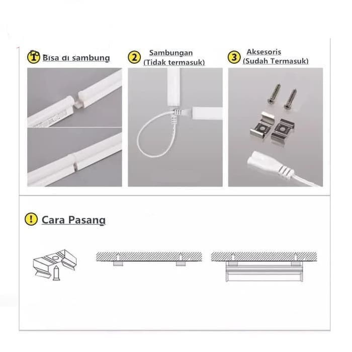 Lampu TL Neon T5 LED 18W 120cm Tube Warna Warni