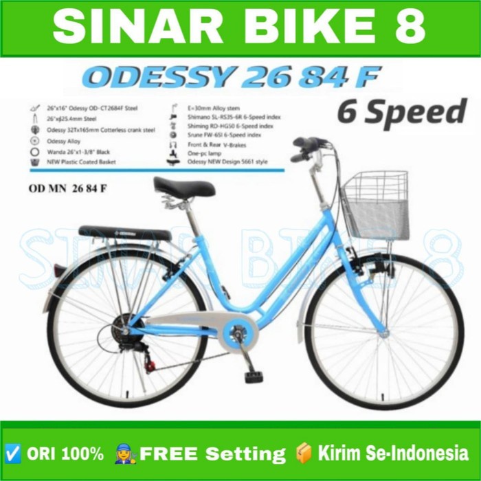 Sepeda Mini Keranjang Dewasa Ukuran 26 Inch ODESSY 26 84 F 6 Speed