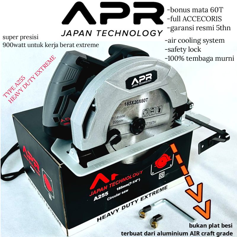 Mesin Gergaji Circular Saw APR Japan A255 JLD Hujia Uchiha UC-255 potong kayu Heavy Duty bergaransi