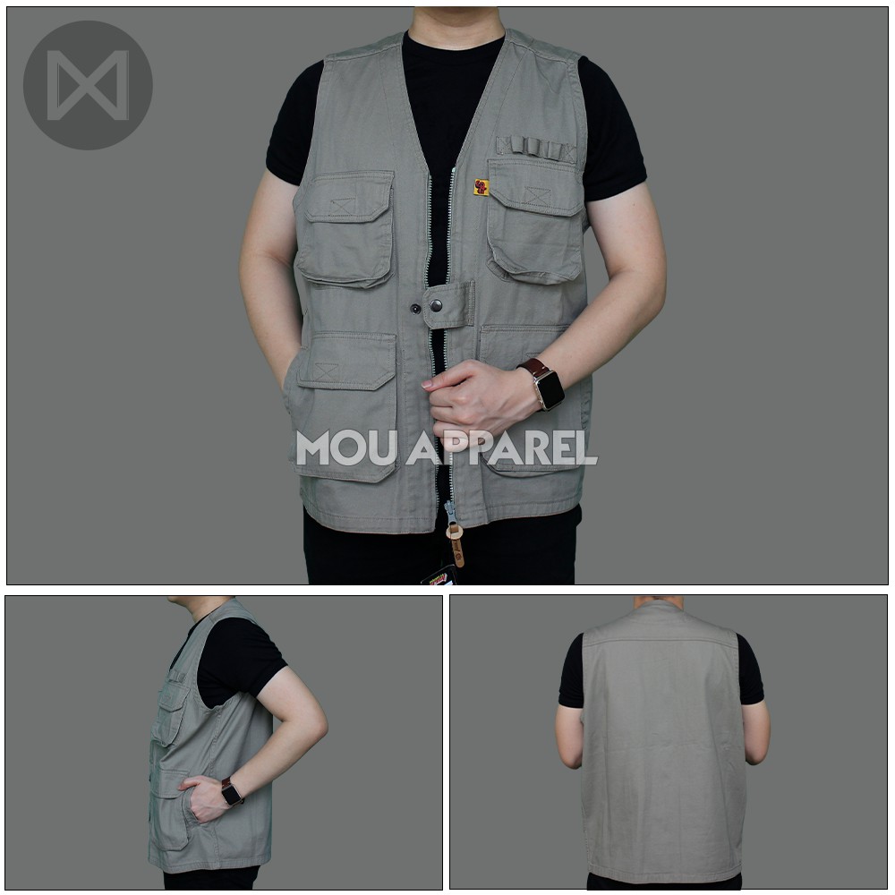 Rompi Outdoor Casual Pria Polos Kanvas Vest Gunung Tactical Lapangan Cowo Jaket Cargo Motor Cowok Dewasa Hitam Murah Zoo Keeper K3 Ojol Grab Gojek Relawan Anis Baswedan Jumbo Katun Jeans Parasut Rajut Knit Army Korea KPU Anak Anti Air Angin Touring Import