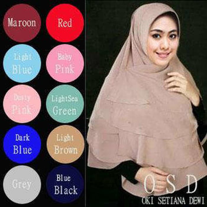 Kerudung Jilbab Hijab Khimar OKi Setiana Dewi   Khimar Syar i Triple Layer OSD Murah Berkualitas