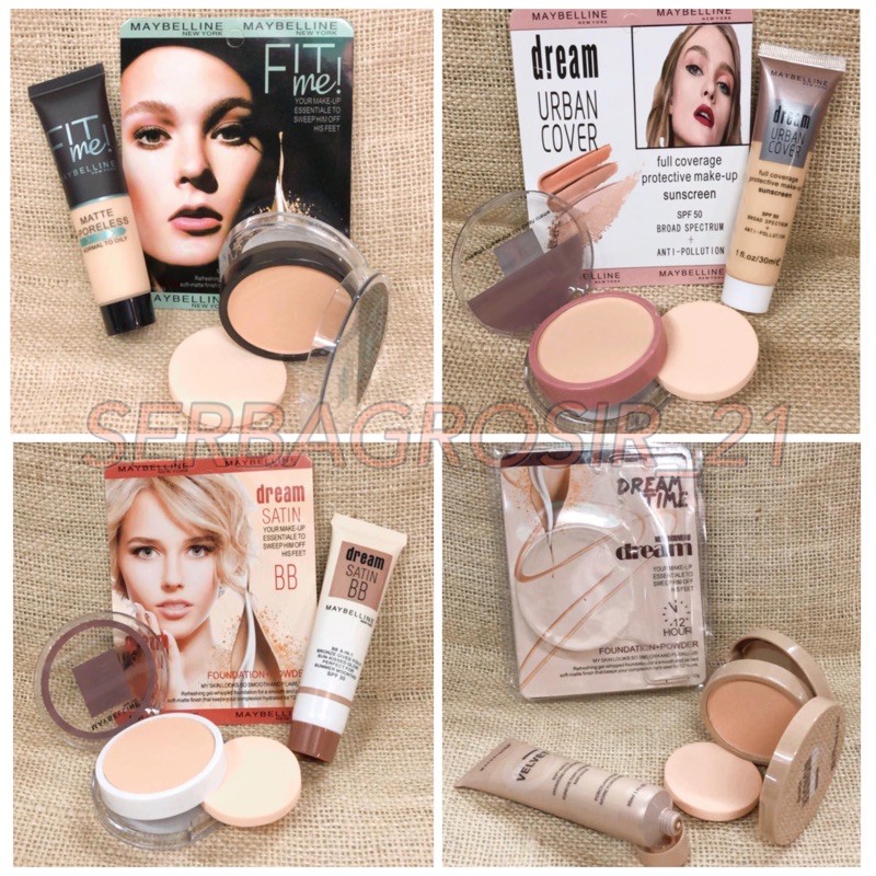 MAYBELLINE SET FIT ME 2IN1 BEDAK + FOUNDATION MIKA