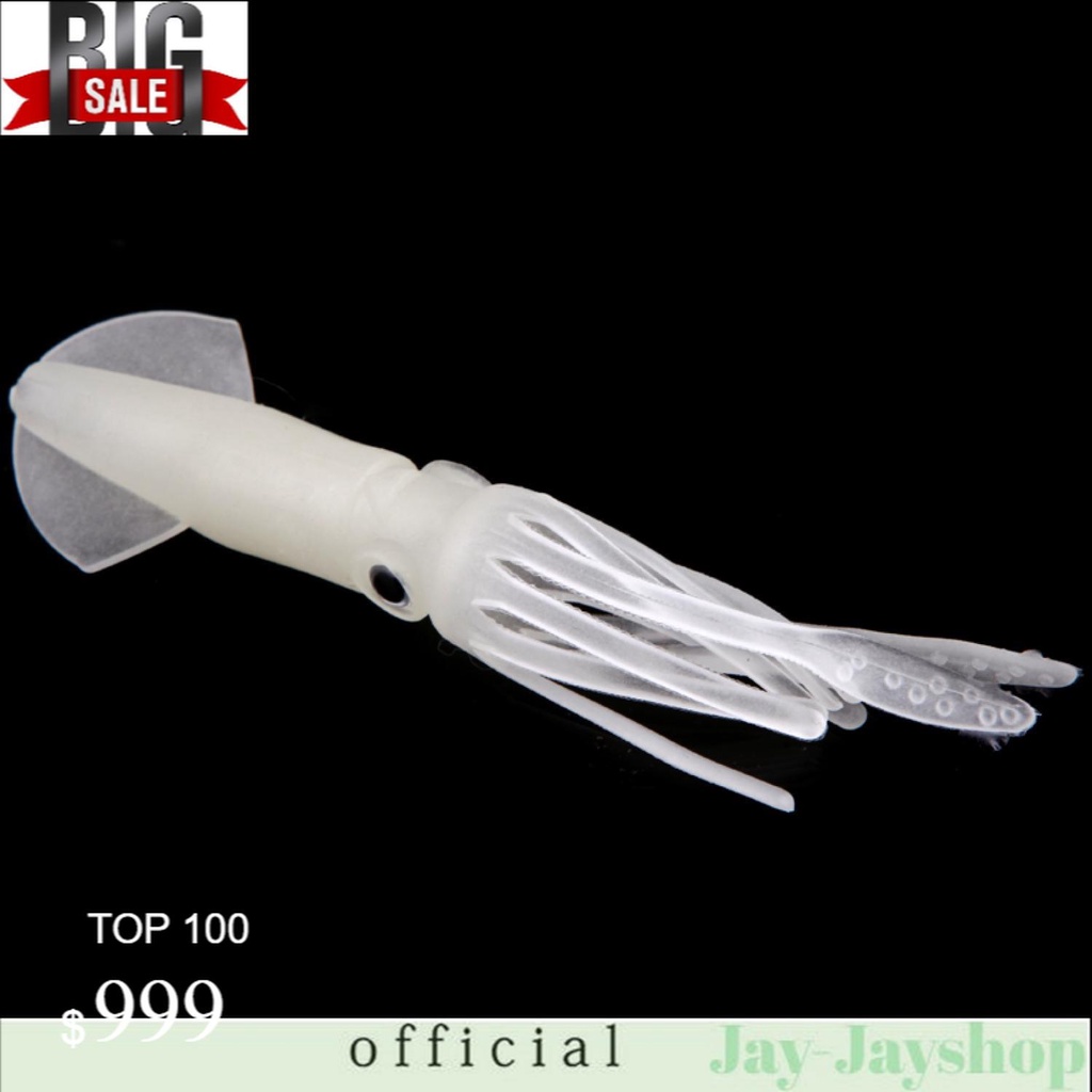 Burle Umpan Pancing Luminous Squid Soft Bait Lure 10 PCS