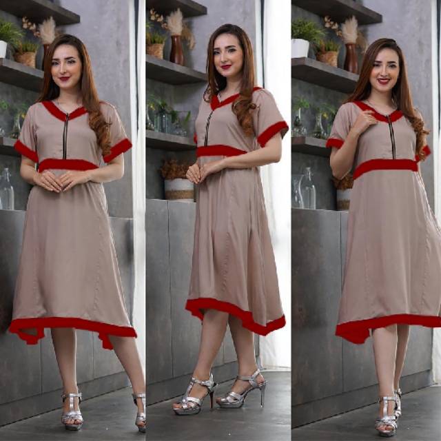 Ashanti midi dress pakaian wanita fashion kekinian