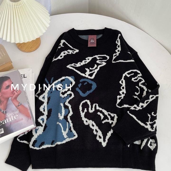 (LANGSUNG ATC..) Dino Oversize Sweater Rajut Terbaru