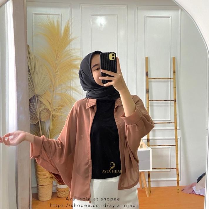 Zava Batwing Basic Outer Atasan Wanita-Zava - Choco