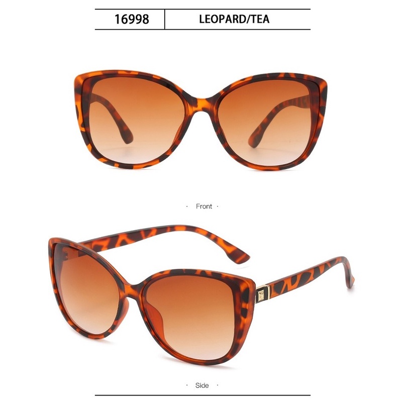 (YUZHU) COD INS Style Retro Oversized Frame Cat Eye Sunglasses Tren Eropa dan Amerika Kacamata Hitam Engsel Logam Wanita