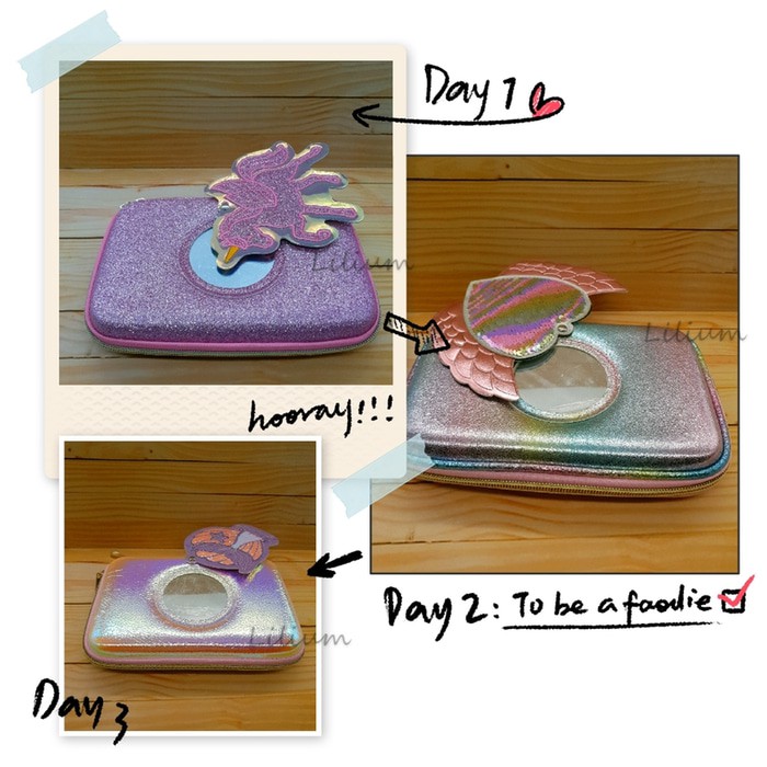 Kotak Pensil Hardcase Cermin Unicorn Mermaid Heart model smiggle - MR