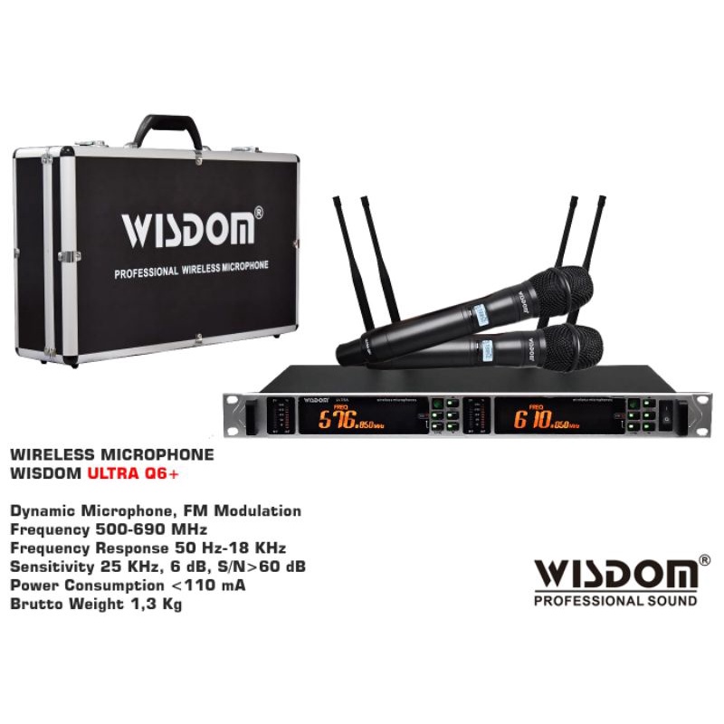 Mic wireless wisdom q6+ || MICROPHONE WIRELESS WISDOM Q 6PLUS ORIGINAL