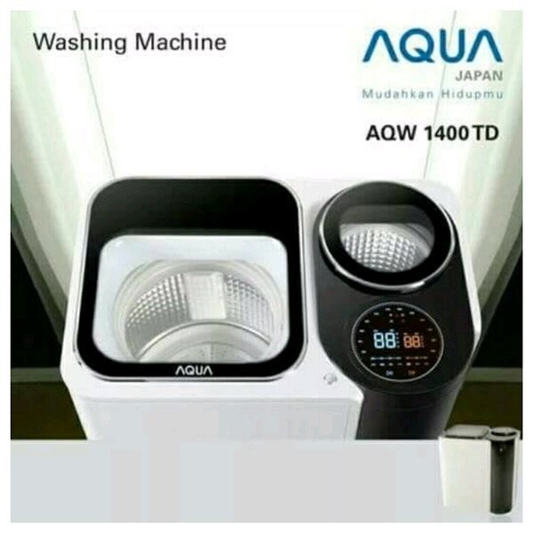 MESIN CUCI AQUA JAPAN DUO DRUM AQW-1400TD TOP LOADING KAPASITAS JUMBO 14KG - AQW1400TD NEW