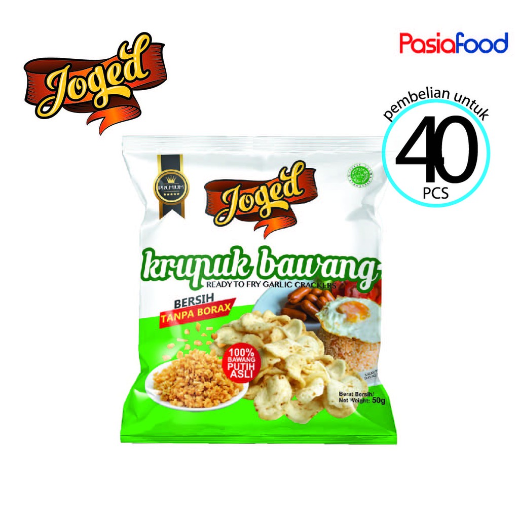 Pasiafood Krupuk Joged Kerupuk Bawang Asli Ukuran 50 Gram (40 Pack)