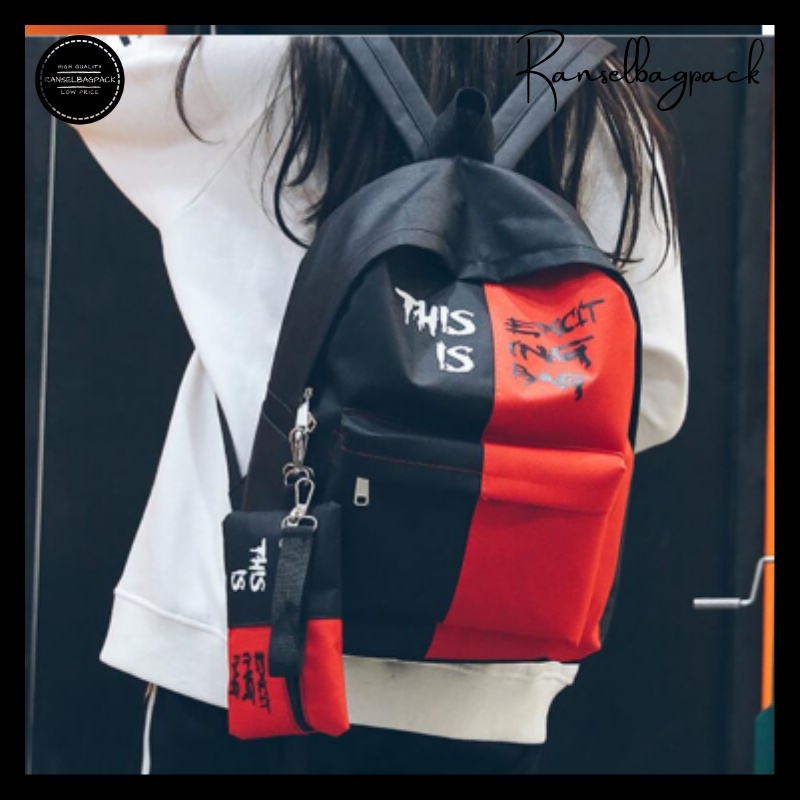 Tas Ransel Wanita - Tas Sekolah Kuliah Kerja Traveling Backpack Punggung Bahu Model Korea Fashion Terbaru Murah Kekinian Kualitas Premium Import Lokal Original Stylish  Remaja Dewasa Unisex  Perempuan Cewek