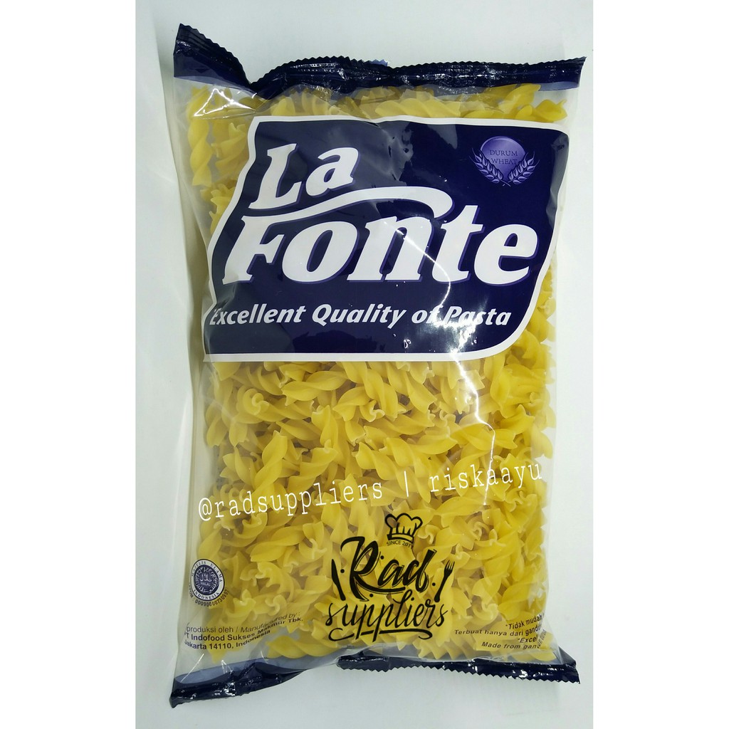 La Fonte FUSILLI Pasta 500gram, kemasan Ekonomis, Harga