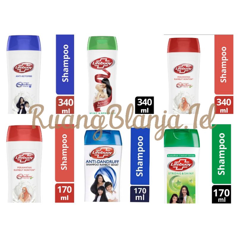 Lifebuoy shampoo botol 340ml &amp; 170ml