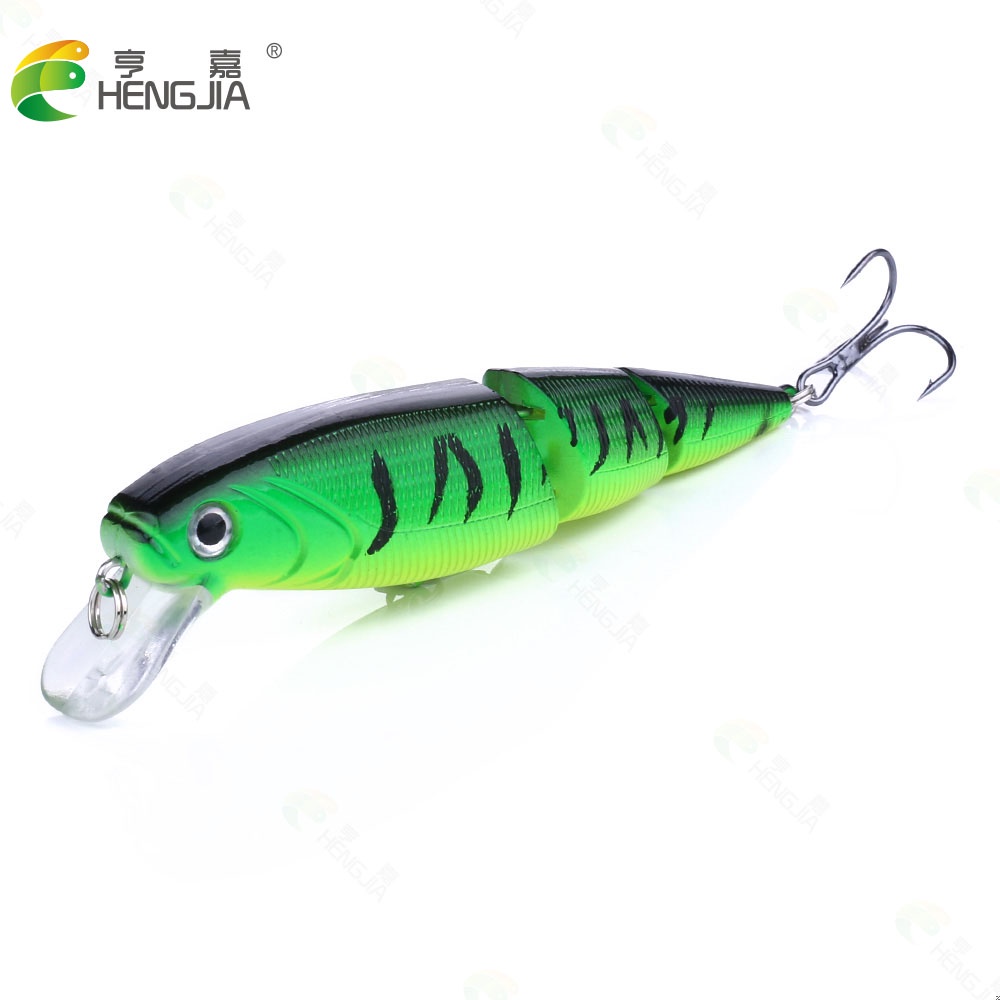 HENGJIA 13PCS/Lot Multi Section Sea Bass Hard Fishing Lure 3D Fish Eyes 3 Segment Crankbaits Minnow Fake Artificial Bait Suit For Fishing Carp Tackle