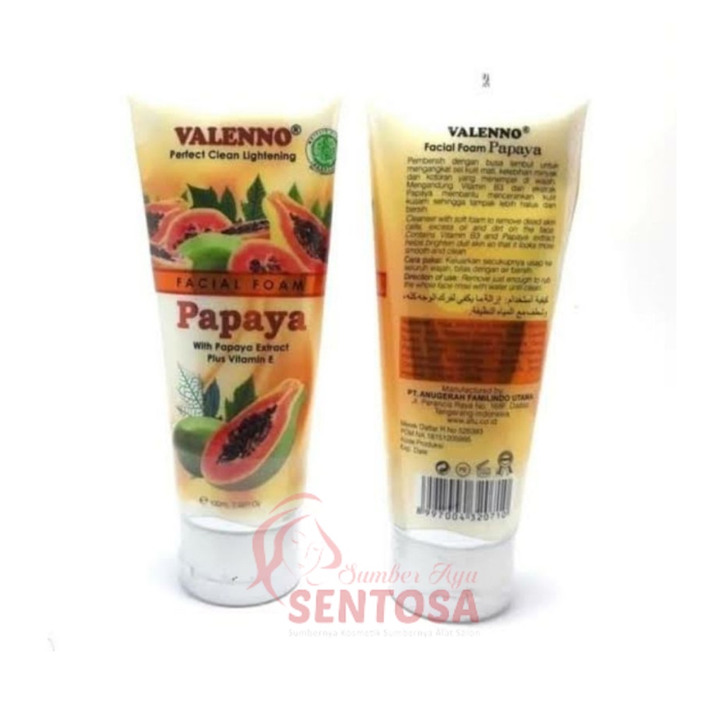 FACIAL FOAM VALENNO PAPAYA/SABUN CUCI MUKA ORIGINAL BPOM