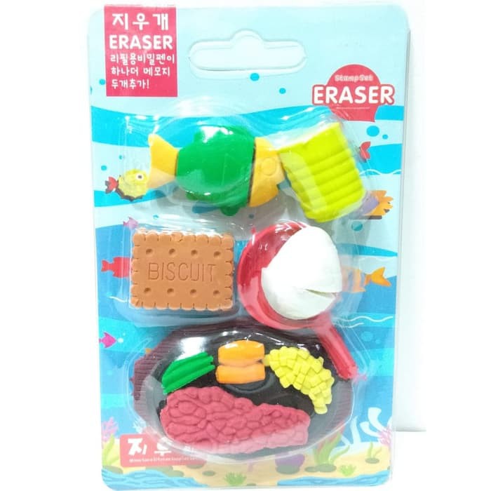 

Penghapus Eraser Alat Tulis Steak Biscuit Ikan Telur Wajan Tipe H