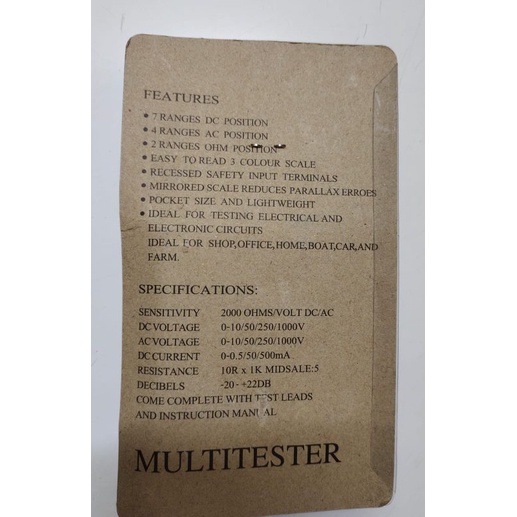 Multitester/multimeter/AVO meter analog SP-110